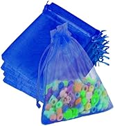 Organza Bags, Organza Bags 5 x 7 Inch, 50Pcs Navy Blue Sheer Party Favor Bags with Drawstring, Me...