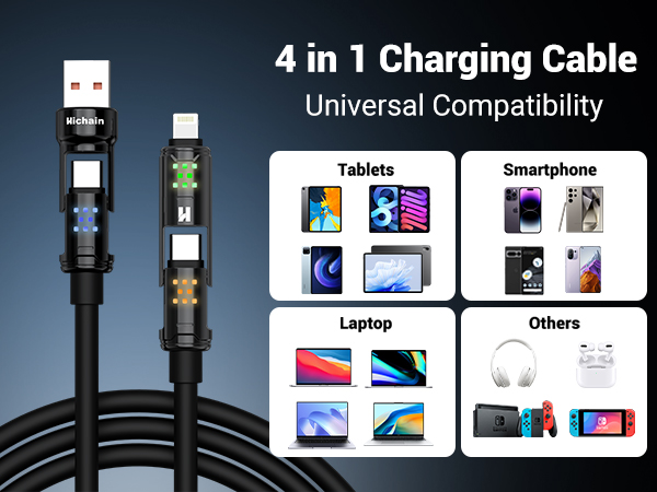 4 in 1 charging cable usb charging cable fast charging