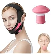 2 PCS Face Exerciser & Facial Lifting Belt, V Line Face Lifting Mask, Double Chin Reducer, Jawlin...