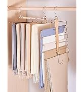 SMARTOR Pants Hangers Space Saving - 3 Pack Wood Jean Hangers for Closet Organizer - Jean Hangers...