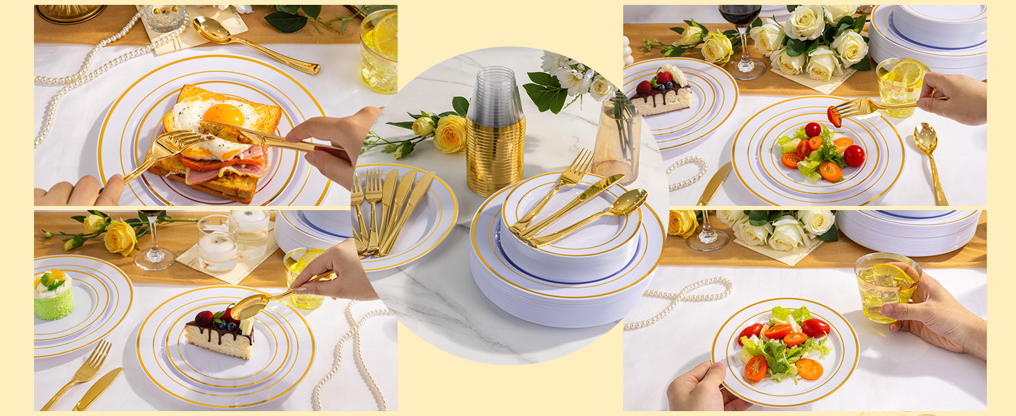 Gold dinnerware set