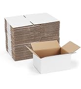 SPEPLA 40 Pack Small Shipping Boxes 8x6x4 Inches, White Corrugated Cardboard Mailing Box for Ship...
