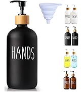 LOOCHICA Black Glass Kitchen Soap Dispenser, Detergent Dispenser or Hands Soap Dispenser for Kitc...