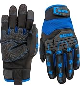 MSUPSAV Work Gloves,High Dexterity Mechanic Gloves,Safety Rigger Gloves,Impact Gloves for Men,Ant...