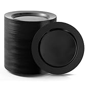 Bestluck 100 PCS 10.25inch Black Plastic Dinner Plates, Premium Hard Disposable Plates for Partie...