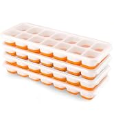 Ice Cube Trays 4 Pack, Airabc Silicone Ice Cube Trays with Removable Lid, Easy-Release Flexible 1...