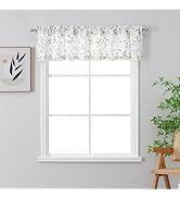 Chyhomenyc Roman Valance for Windows, Light Filtering Linen Blend Textured Small Curtains, Leaf F...
