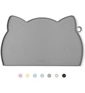 Coomazy Cat Food Mat, Thicker Dog Mat for Food and Water, Non-Slip Waterproof Silicone Mat for Fl...
