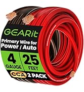 GEARit 4 Gauge Wire, CCA Electrical Wire Extension Cord for Automotive Power/Ground, Battery Cabl...
