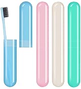 Hooqict 4 Pack Toothbrush Cases Travel Toothbrush Holder Portable Toothbrush Container Plastic Pr...