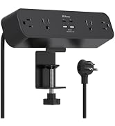 PD30W Desk Clamp Power Strip, Desktop Mount Surge Protector, Fast Charging Station, 5Ft Extension...