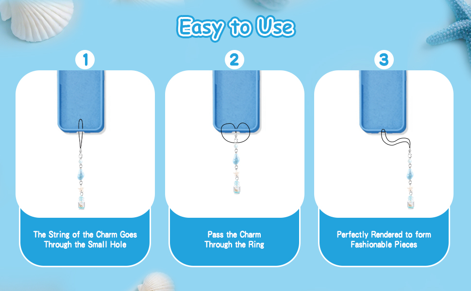 4Pcs Shell Phone Charms