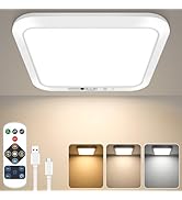 Rechargeable Motion Sensor Closet Light with Remote, Wireless Battery Operated Ceiling Light Magn...