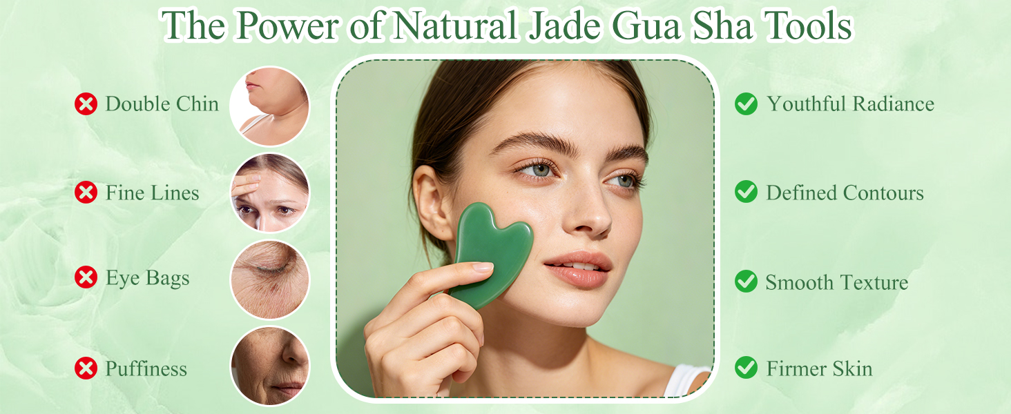 Gua Sha Facial Tools - Guasha Tool for Face, Face Sculpting Tool, Neck Massager, Double Chin Reducer