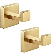 Fenas Towel Hooks Robe Hook Coat Hook Stainless Steel Heavy Duty Bathrooms Square Hooks Wall Moun...