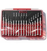 16PCS Mini Precision Screwdriver Set, Mini Screwdriver Set with 16 Size Flathead and Phillips Kit...