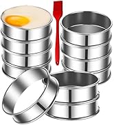 DATANYA 12Packs 4 Inch English Muffin Rings Crumpet Rings Stainless Steel Double Rolled Tart Ring...