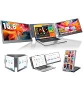 KYY Triple Laptop Screen Extender, 1080P FHD IPS 15.6" Travel Monitor, One Cable USB-C Portable M...