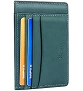 XZVXZV Men's Slim Wallet Italian Pebbled Leather Minimalist Front Pocket RFID Blocking Credit Car...