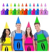Bensbl 12Pcs Crayon Costume Apron and 12Pcs Crayon Hat for Halloween Costume Party Cosplay Event,...