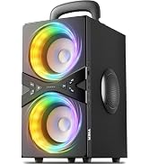 YIER Party Bluetooth Speaker:80W Peak Large Stereo Sound for Outdoor,Deep Bass,TWS,Loud with Ligh...