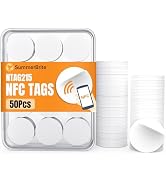 50 Pcs NFC Tags NTAG215 Blank NFC Cards Stickers, Rewritable Programmable NFC 215 Chip NFC Coins ...