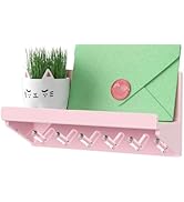 WINFFOR Key Holder Wall Mount - Decorative Key and Mail Holder with Shelf Acrylic Key Hooks for H...