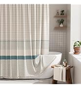 AmazerBath Farmhouse Shower Curtains for Bathroom, Boho Shower Curtain Set with Tassels, Rustic F...