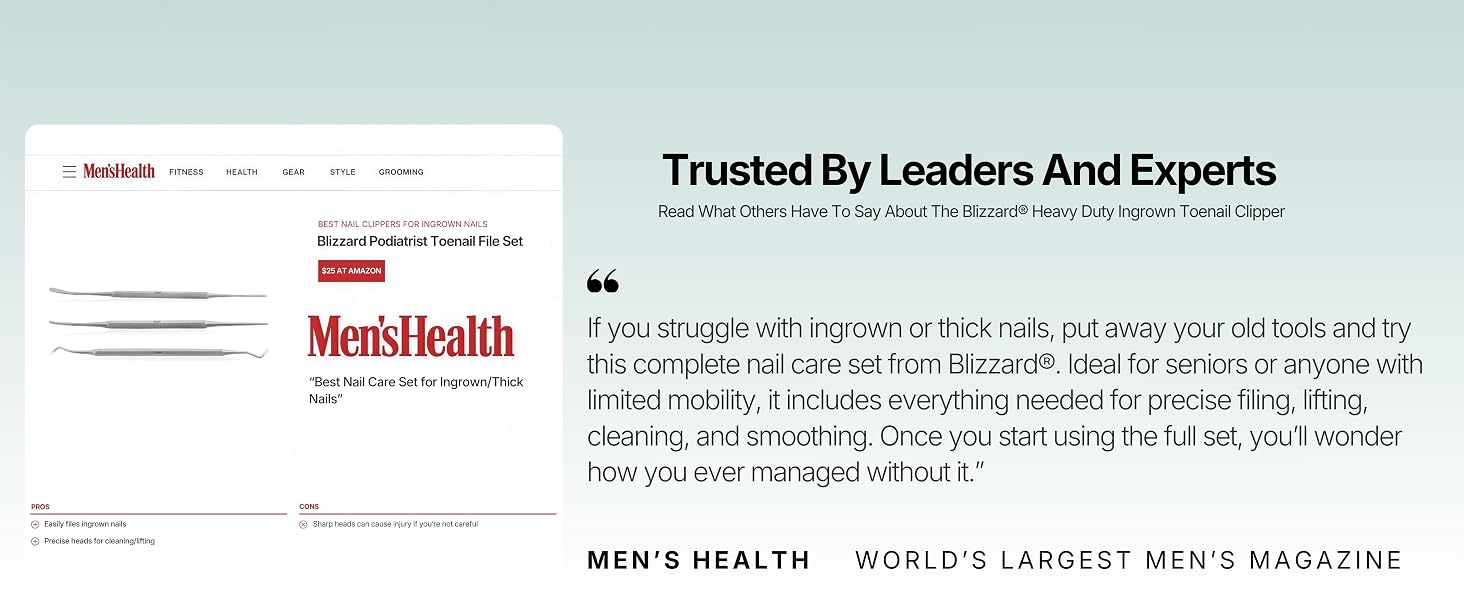Podiatrist using Blizzard nail lifter and file tools for professional toenail and foot care.