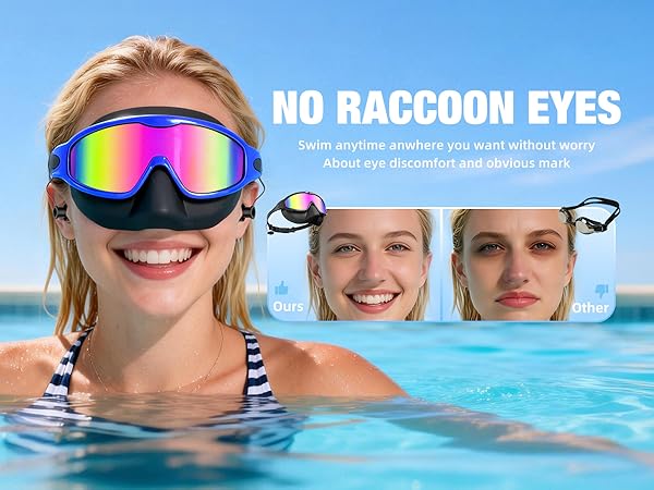 swimming goggles with nose cover