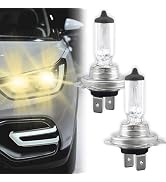 PLALEI 2PCS H7 Headlight Bulb, 12V 55W Halogen Bulbs, 3000K Low Beam High Beam Fog Light Quartz L...