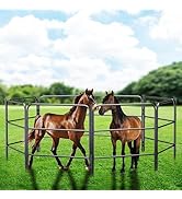 Portable Horse Corral Outdoor Fence,Folding Fences Livestock Fencing Perfect for Smaller Horses,C...