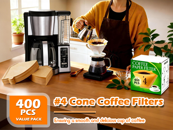 coffee filters 4 cone paper unbleached