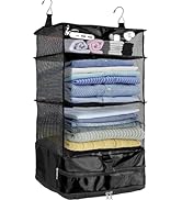 wymulot Protable Hanging Travel Shelf Bag, Expandable Packing Cube, Luggage Packing Organizer, La...