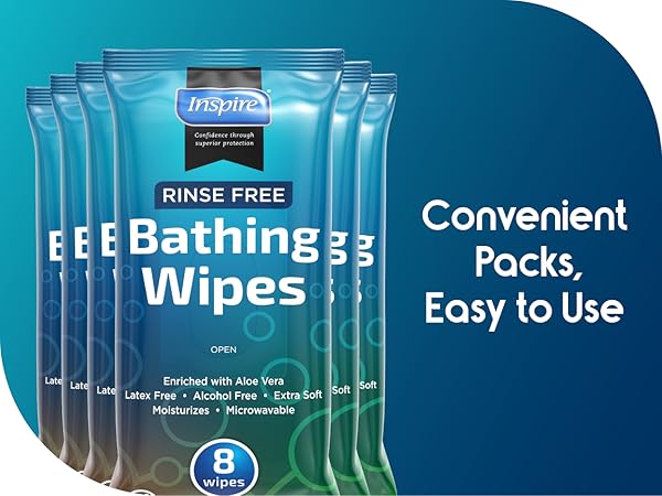 Bathing wipes for adults