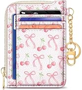 GIANCOMICS Slim Wallet Credit Card Holder Women, Cute Bow Rfid Small Card Case, Keychain Thin Poc...