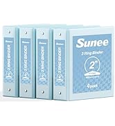 SUNEE 3 Ring Binders 2 Inch 4 Pack, Clear View Binder Three Ring PVC-Free (Fit 8.5x11 Inches) for...