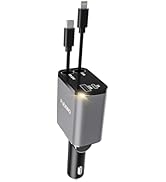 Flexino Retractable Car Charger, iPhone16 Car Charger, USB C Car Charger Adaptor 69W Fast Charge,...