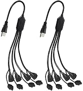 KUNCAN 4-Outlet Power Splitter Cord - 3 Prong 1 to 4 Way Male to Female Multi Plug Adapter, 1.5FT...