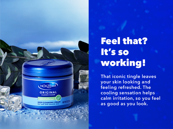 Start your routine with the Noxzema cleanser, designed to lift away dirt, oil