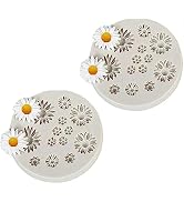 2pcs Cute Flower Silicone Molds Daisy Shape Fondant Cupcake Topper Fudge Polymer Clay Candy Mould...