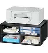 ALISENED Desktop Organizer Shelf, Black, 18.5x14.5x8.26 Inches, 2-Tier Storage with Adjustable Co...