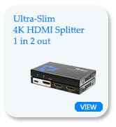 Yinker 4K HDMI Splitter 1 in 2 Out, 4K@30Hz 1x2 Slim HDMI Splitter for Dual Monitors, 1 to 2 USB-...