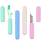 Muslih 4 Pack Toothbrush Travel Case, Toothbrush Holder with Ventilation Holes, for Travel, Home,...