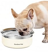 Gardner Pet Slow Water Bowl for Dogs, 2L/68oz Spill-Proof Pet Water Bowl with Floating Disk, Stai...