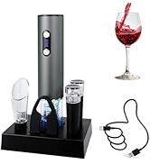 HiPiCok Electric Wine Opener, Automtic Wine Bottle Opener, USB-C Rechargeable Wine Opener Set wit...