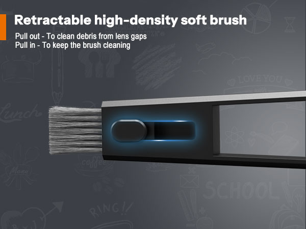 portable eyeglass cleaner brush
