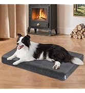 ZAKAPAWS Dog Bed for Large Dog - Orthopedic Pet Beds with Memory Foam, Waterproof Removable Washa...