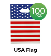 USA Flag Merchandise Bags 100 Count – Party Favor Bags, 9”x12” Size USA Bag For Celebration