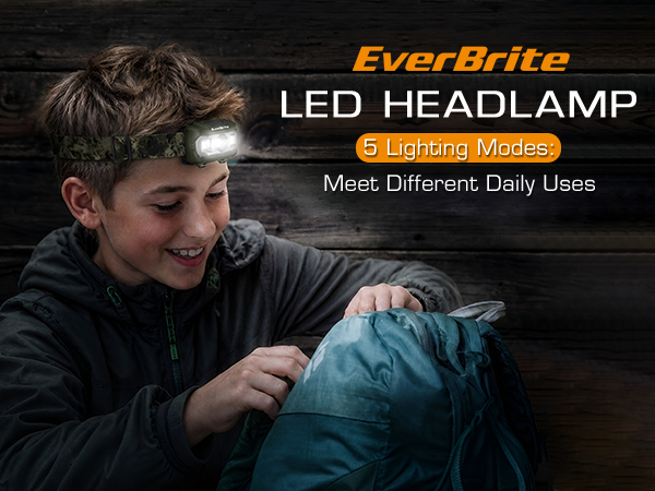 EverBrite 300 Lumens LED Headlamp has 5 lighting modes